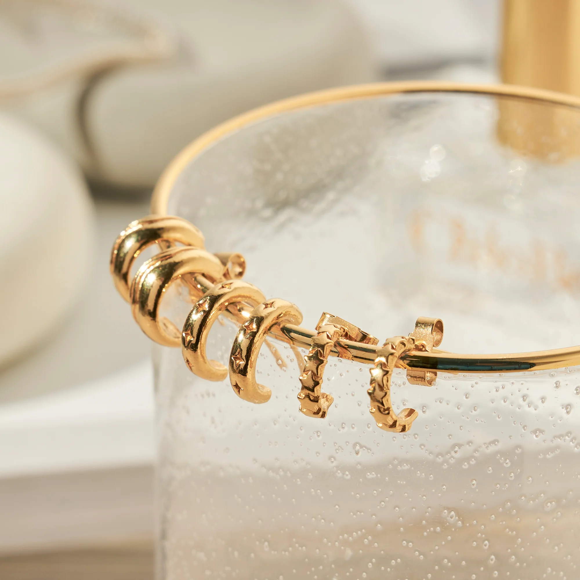 Cut Out North Star Huggie Hoops - Image 5