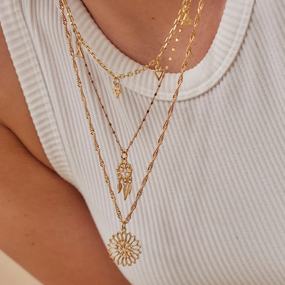 Delicate Cube Chain Dream Catcher Necklace - Image 5