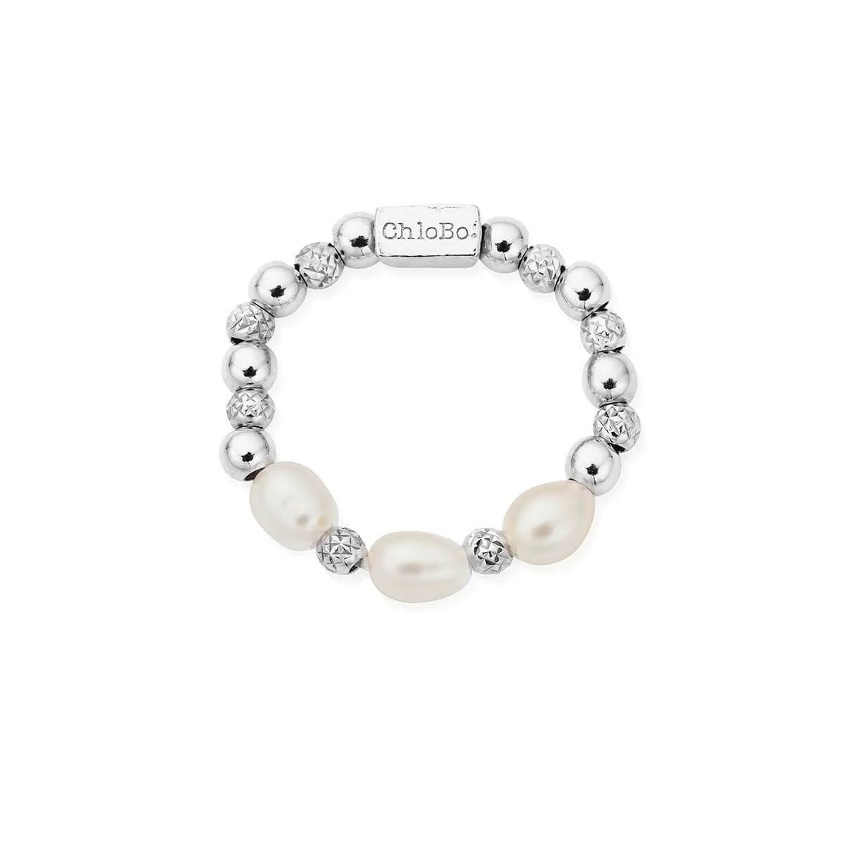 Triple Sparkle Pearl Ring - Image 5