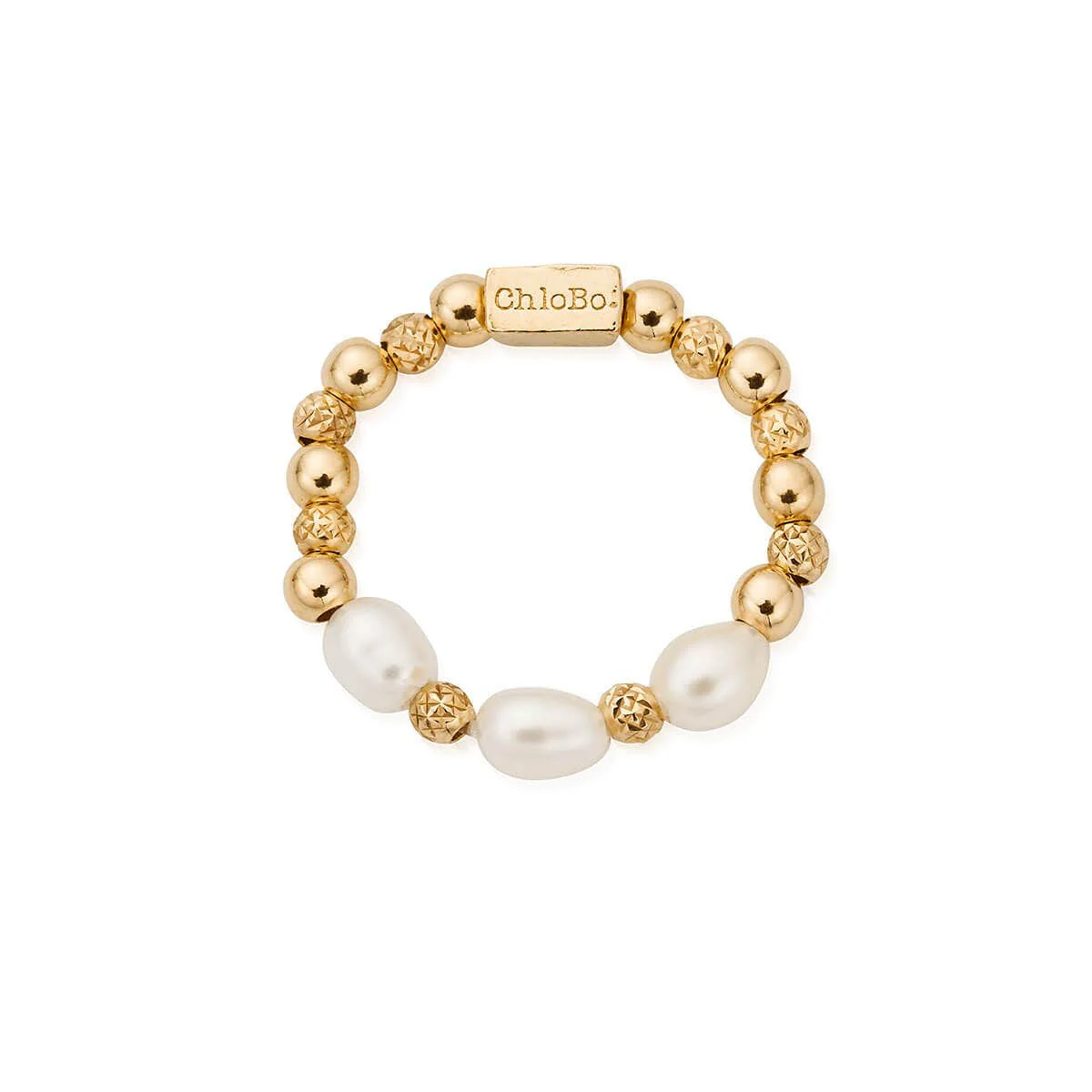 Triple Sparkle Pearl Ring - Image 6